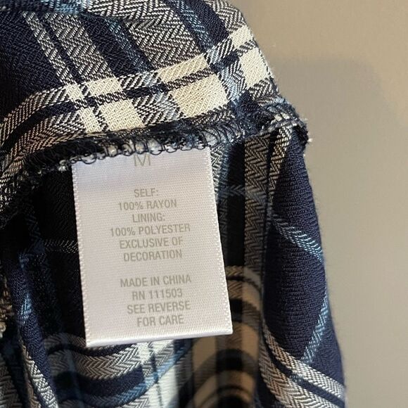 Westport Embroidered Plaid Long Sleeve Dress | SZ M - Picture 11 of 11